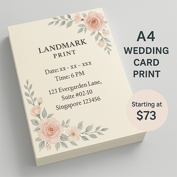 A4 Wedding Card Print