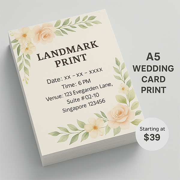 A5 Wedding Card Print