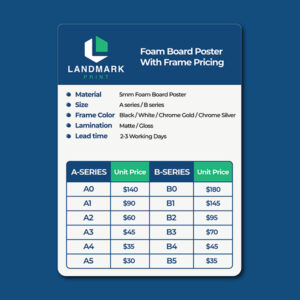 Foam Board Poster Width Frame