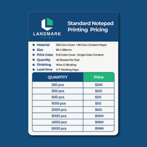 Standard Notepad Printing