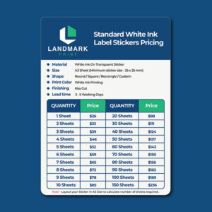 Standard White Ink Label Stickers